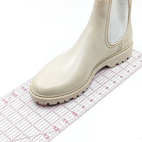 ALDO Storm Women Cream Chelsea Rain Ankle Booties Size 11M - Picture 3 of 9
